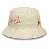 Chapeau seau Alpine, saisonnier, à coupe fuselée, New Era, 9FORTY, crème