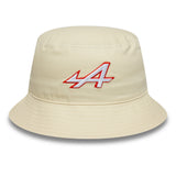 Chapeau seau Alpine, saisonnier, à coupe fuselée, New Era, 9FORTY, crème