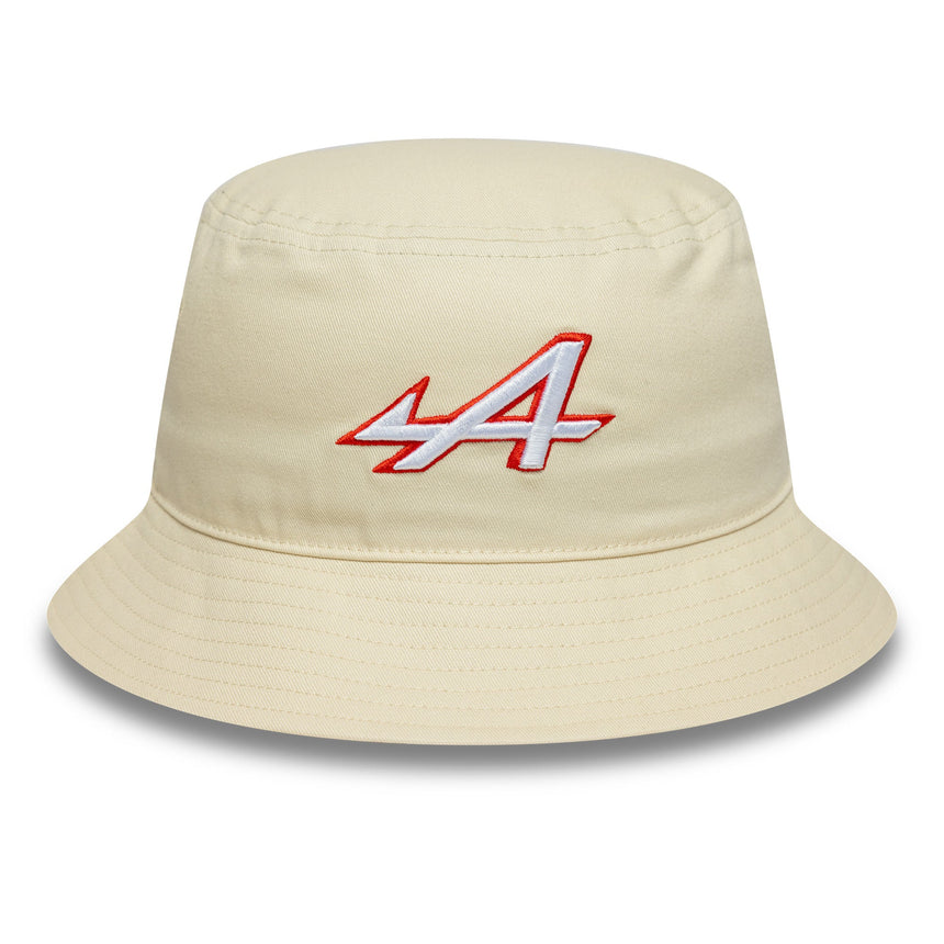 Chapeau seau Alpine, saisonnier, à coupe fuselée, New Era, 9FORTY, crème