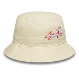 Chapeau seau Alpine, saisonnier, à coupe fuselée, New Era, 9FORTY, crème