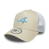 Casquette alpine, trucker, saisonnière, New Era, 9FORTY, crème