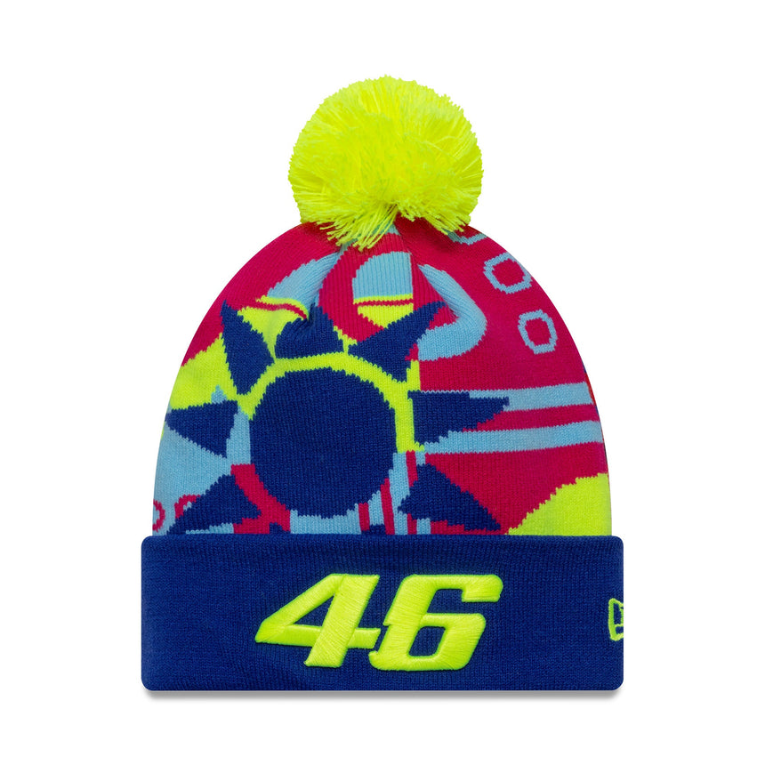 Valentio Rossi #46 bonnet, VR46, maille côtelée, accessoire de fan, New Era, multicolore