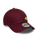 Casquette Valentio Rossi #46, VR46, saisonnière, New Era, 9FORTY, bordeaux