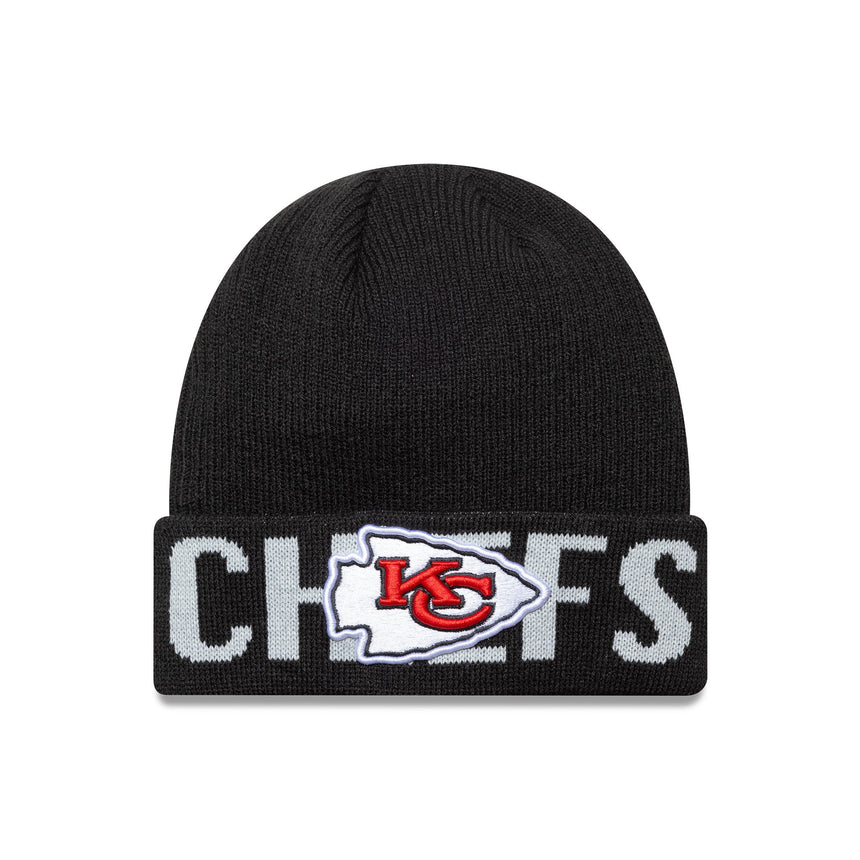 bonnet Kansas City Chiefs, logotype, New Era, noir