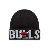 Bonnet Chicago Bulls, New Era, logo typographique, noir