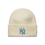 New York Yankees bonnet femme à large bord-côtes, New Era, beige