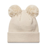 Bonnet New York Yankees, double pompon, pour femmes, uni, New Era, beige