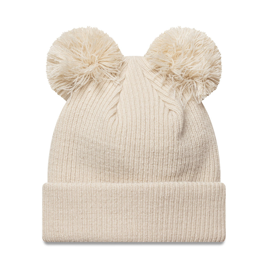Bonnet New York Yankees, double pompon, pour femmes, uni, New Era, beige