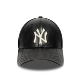 Casquette New York Yankees, cuir, New Era, 9FORTY, mc, noir