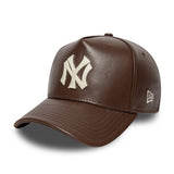 Casquette des Yankees de New York, en cuir, New Era, A-frame, marron