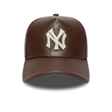 Casquette des Yankees de New York, en cuir, New Era, A-frame, marron