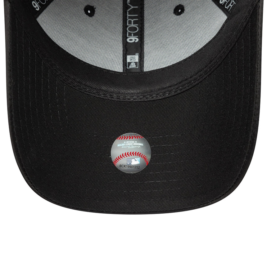 Casquette des New York Yankees, dos à nœud satiné, New Era, 9FORTY, pour femmes, noir