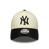 Casquette New York Yankees, simili daim, New Era, 9FORTY, beige et noir