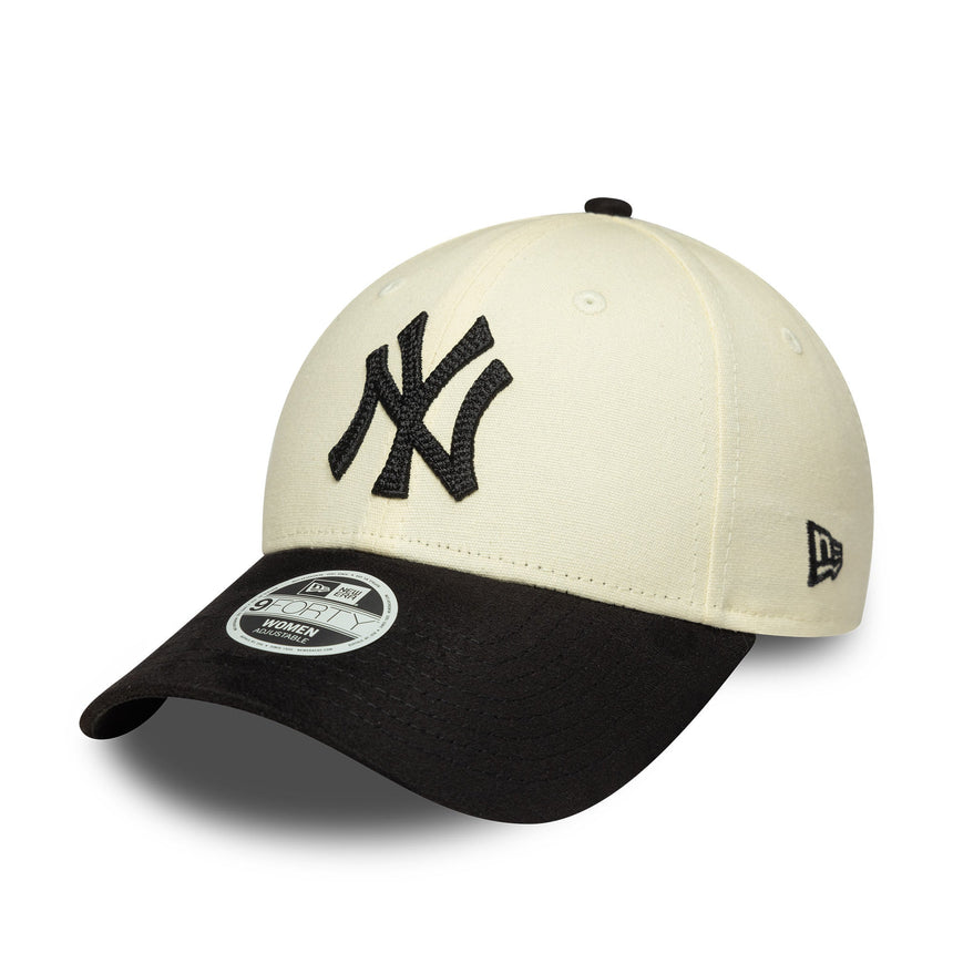 Casquette New York Yankees, simili daim, New Era, 9FORTY, beige et noir