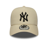 Casquette New York Yankees, beige, patch latéral, A-frame, New Era, 9FORTY, beige