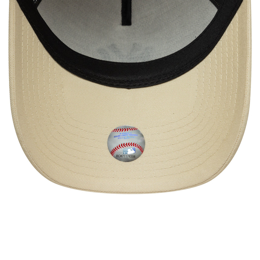 Casquette New York Yankees, beige, patch latéral, A-frame, New Era, 9FORTY, beige