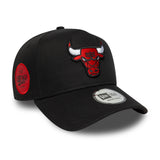 Casquette Chicago Bulls, patch latéral A-Frame, Chicago Bulls, A-frame, noir