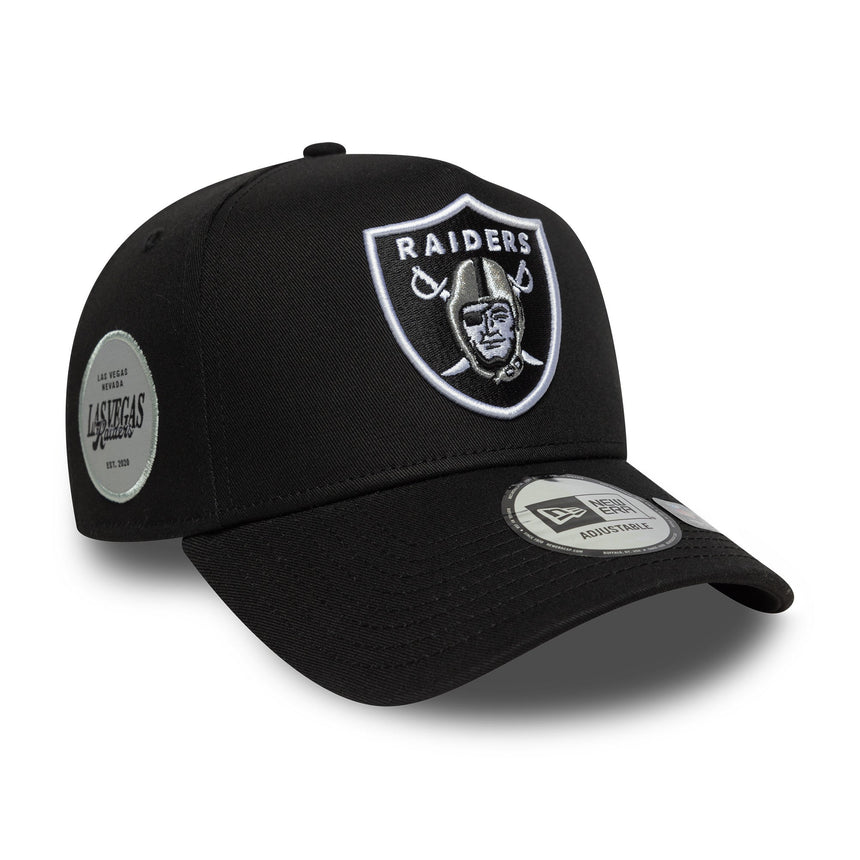 Las Vegas Raiders, patch latéral, New Era, A-frame, noir