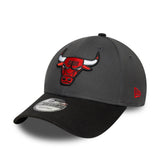 Casquette des Chicago Bulls, patch sur le côté, New Era, 9FORTY, gris, gris