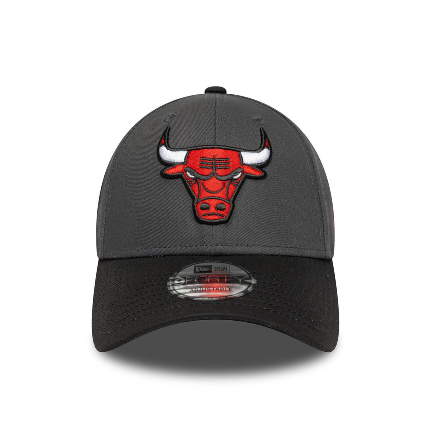 Casquette des Chicago Bulls, patch sur le côté, New Era, 9FORTY, gris, gris