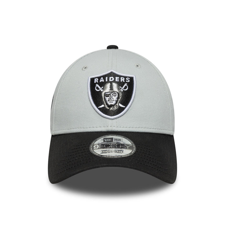 Casquette Las Vegas Raiders, pin bicolore, New Era, 9FORTY, patch latéral, noir et blanc