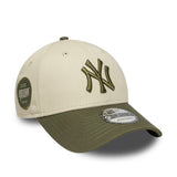 Casquette des New York Yankees, écusson latéral, New Era, 9FORTY, camouflage, gris