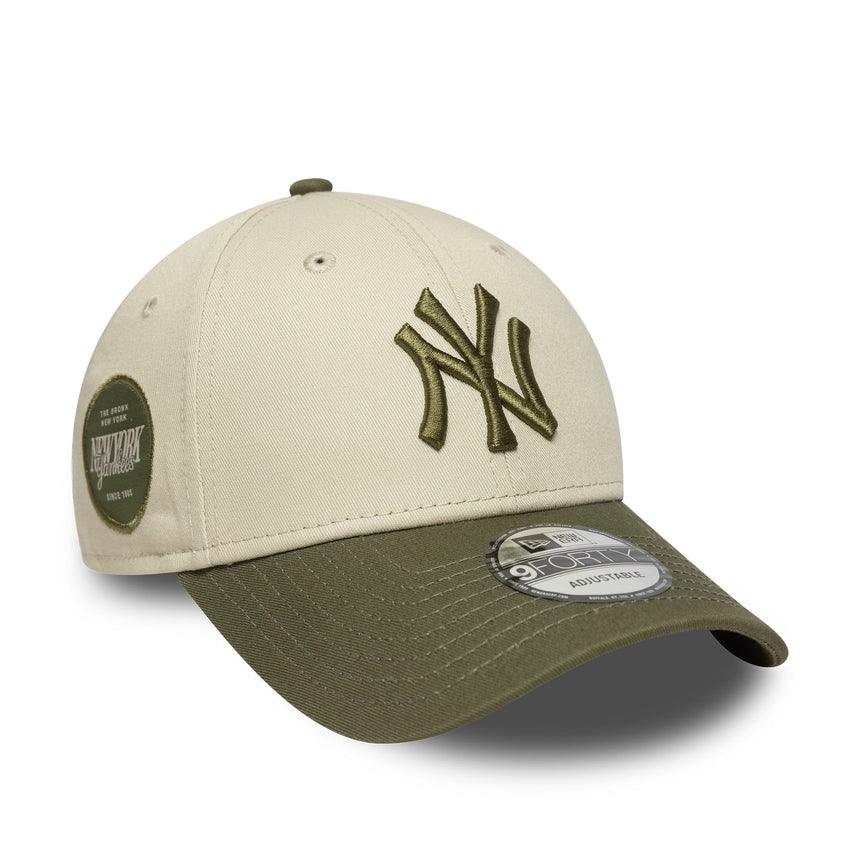 Casquette des New York Yankees, écusson latéral, New Era, 9FORTY, camouflage, gris