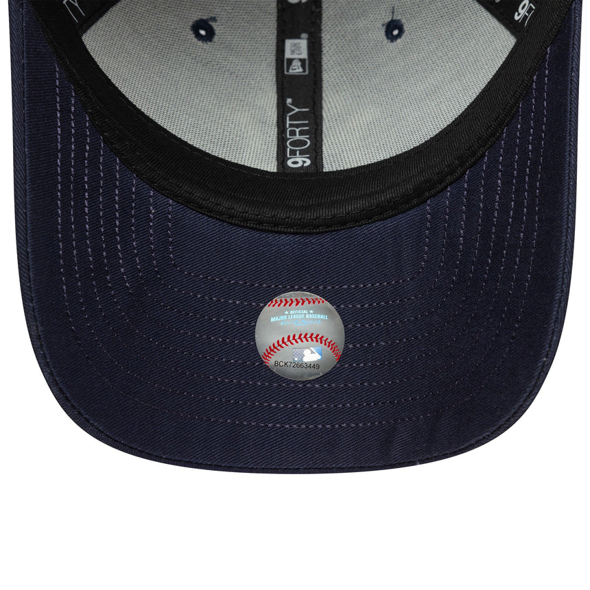 Casquette New York Yankees, script sur la visière, New Era, 9FORTY, bleu