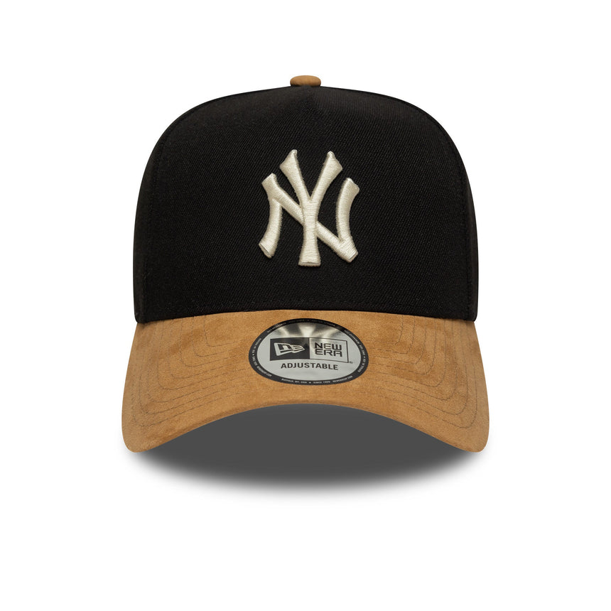 Casquette New York Yankees, visière en suède, A-frame, 9FORTY, noire