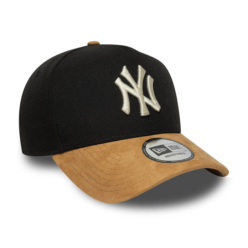 Casquette New York Yankees, visière en suède, A-frame, 9FORTY, noire