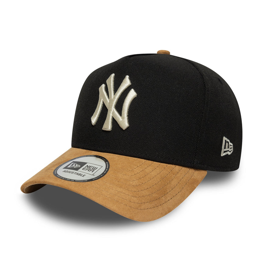 Casquette New York Yankees, visière en suède, A-frame, 9FORTY, noire