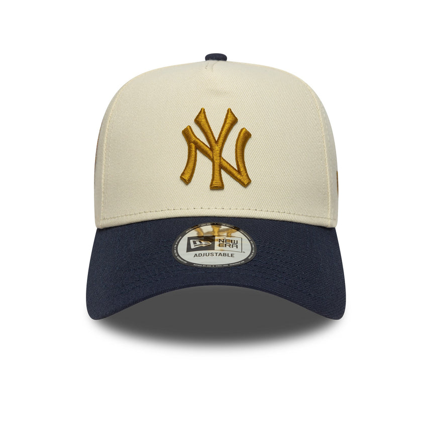 Casquette New York Yankees, écusson, New Era, 9FORTY, A-frame, beige