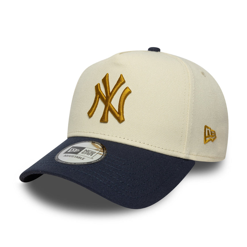 Casquette New York Yankees, écusson, New Era, 9FORTY, A-frame, beige