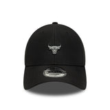 Casquette Chicago Bulls, pin NBA, New Era 9FORTY, noir
