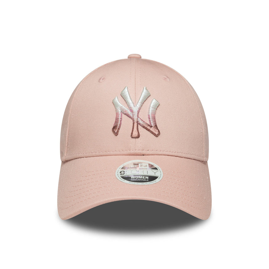 Casquette Yankees de New York, logo métallique, New Era, 9FORTY, femmes, rose