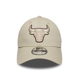 Casquette Chicago Bulls, pin TEAM OUTLINE, 9FORTY, gris