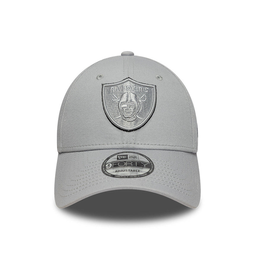 Casquette des Los Angeles Raiders, OUTLINE DE L'ÉQUIPE, New Era, 9FORTY, gris