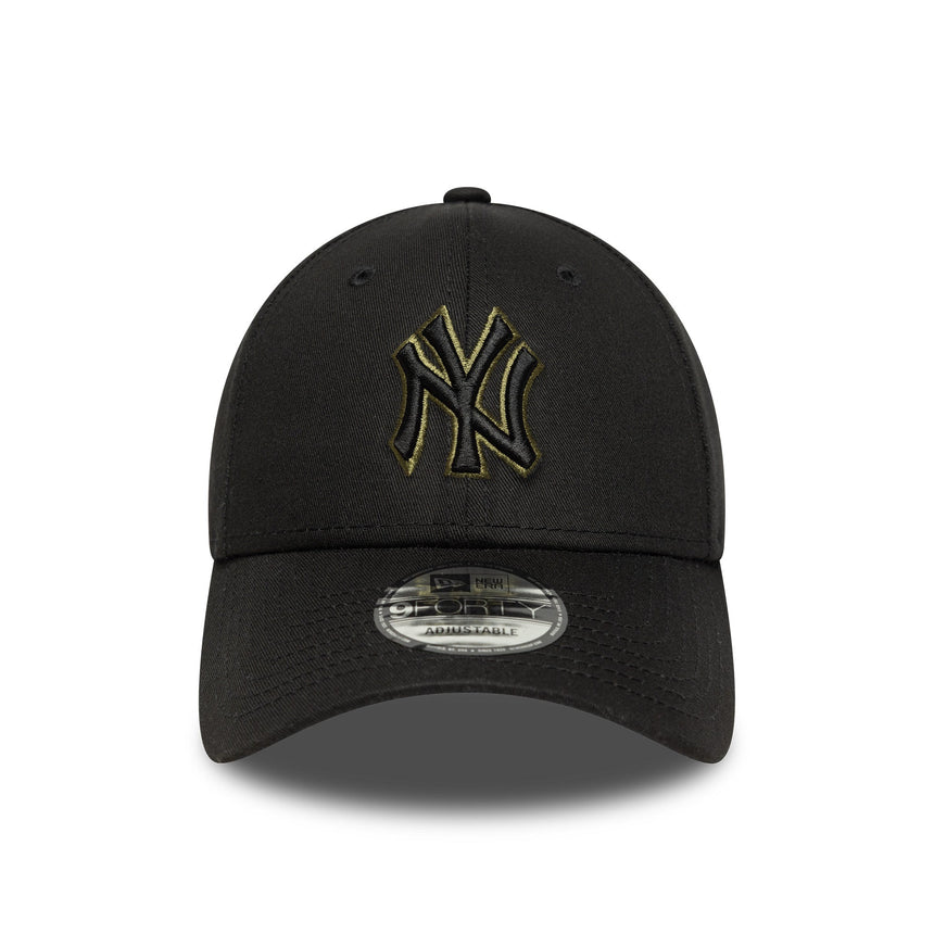 Casquette des Yankees de New York, contour d'équipe, New Era, 9FORTY, contour, noir