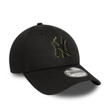 Casquette des Yankees de New York, contour d'équipe, New Era, 9FORTY, contour, noir