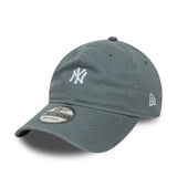 Casquette des Yankees de New York, logo mini lavé, New Era, 9TWENTY, gris