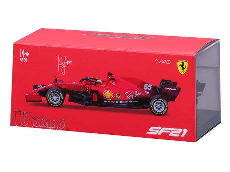Modèle réduit Ferrari F1, F1-75, bburago, 1:43, pilote 2021