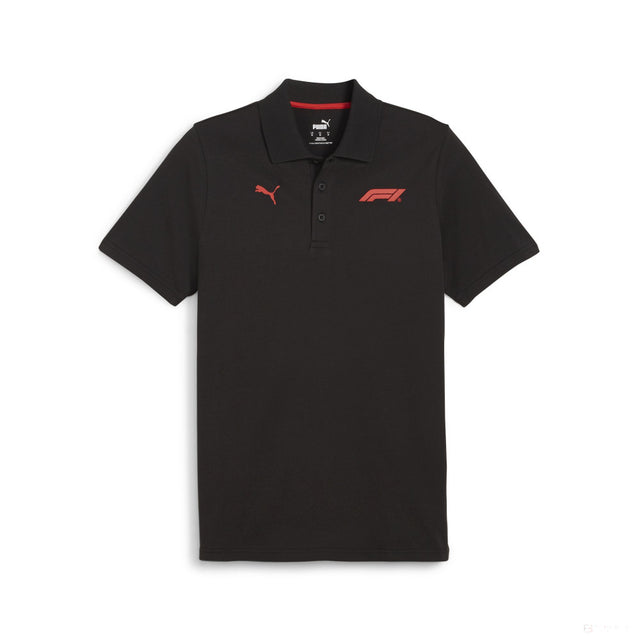 Formula 1 t-shirt avec col chemise, Puma, Essential Logo, noir - FansBRANDS®