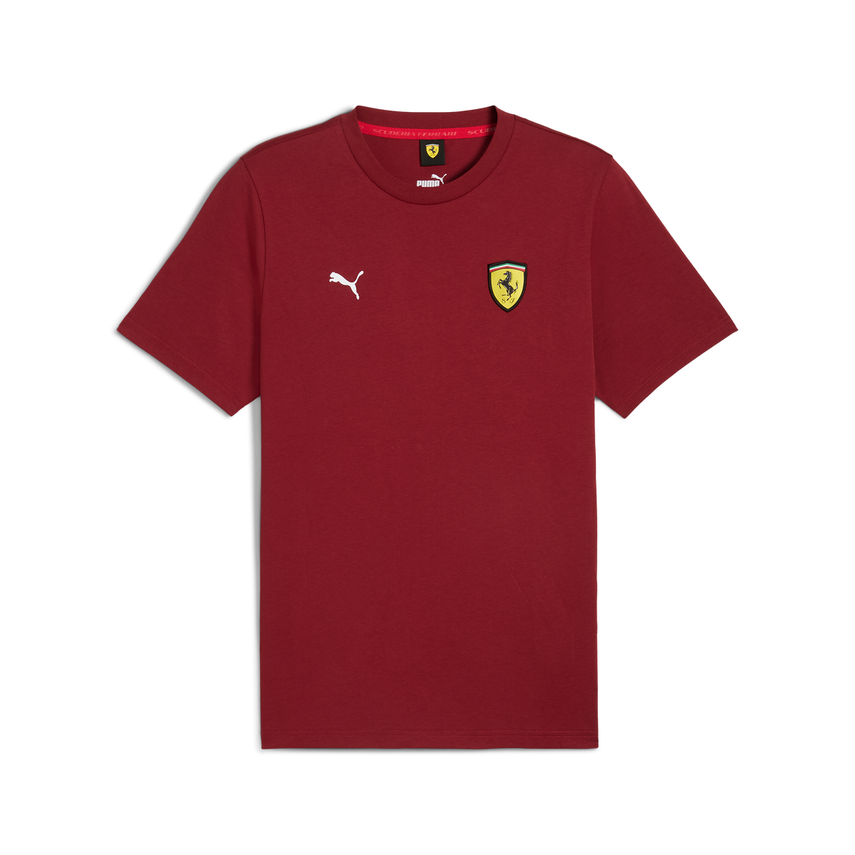 T-shirt Ferrari, Puma, bouclier couleur course, rouge intense