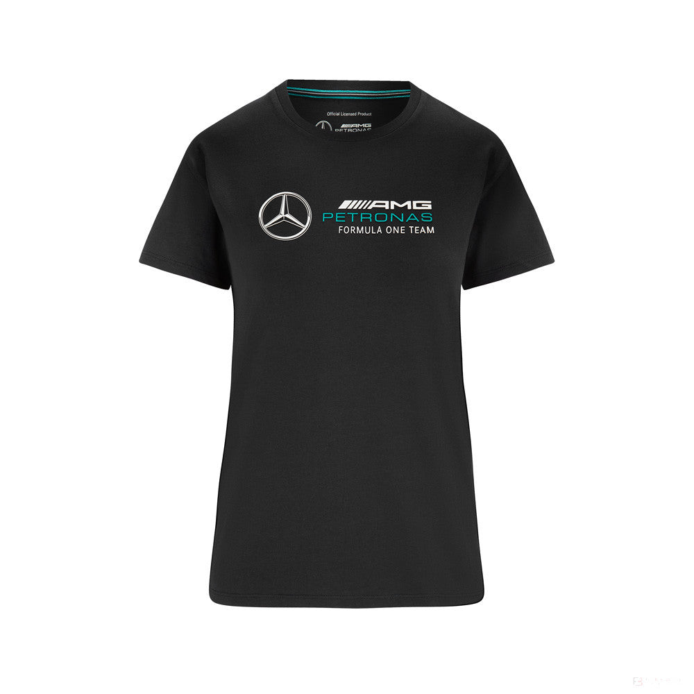 Mercedes T-shirt col rond Femmess, Large Logo, Noir, 2022 - FansBRANDS®