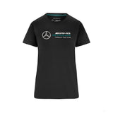 Mercedes T-shirt col rond Femmess, Large Logo, Noir, 2022