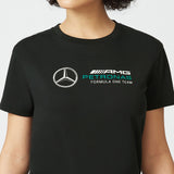 Mercedes T-shirt col rond Femmess, Large Logo, Noir, 2022