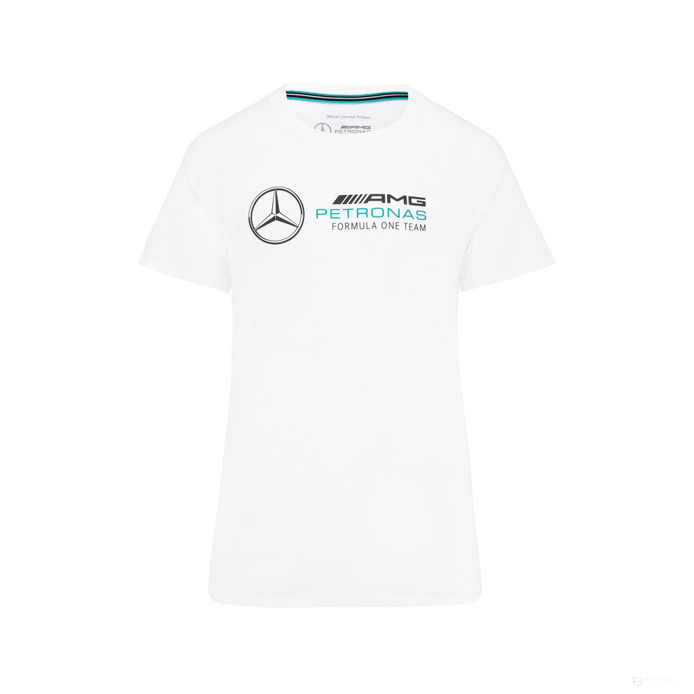 Mercedes T-shirt col rond Femmess, Large Logo, Blanc, 2022