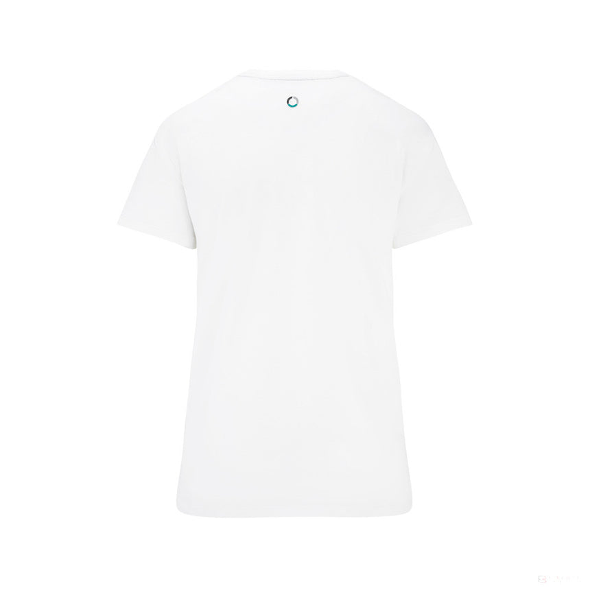 Mercedes T-shirt col rond Femmess, Large Logo, Blanc, 2022 - FansBRANDS®