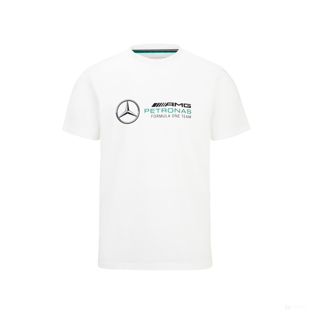 Mercedes T-shirt col rond, Large Logo, Blanc, 2022