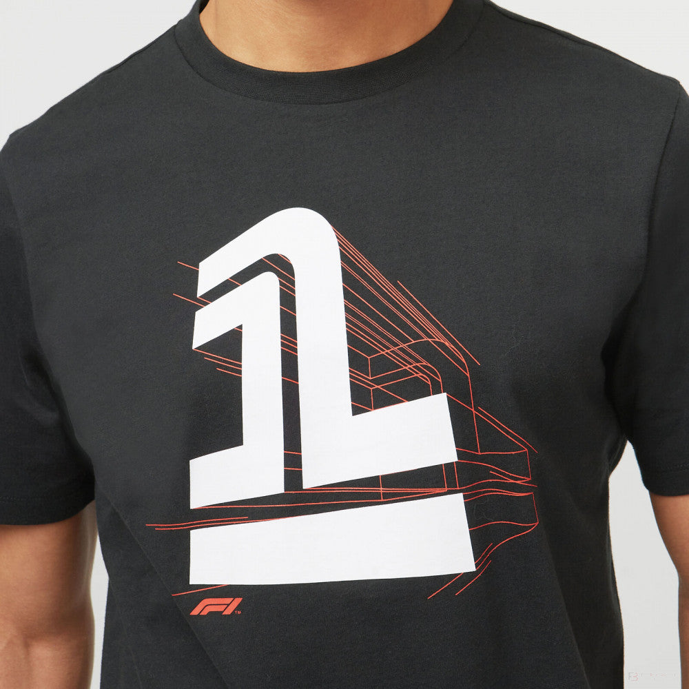 Formula 1 T-shirt col rond, NO.1 Graphic, Noir, 2022 - FansBRANDS®